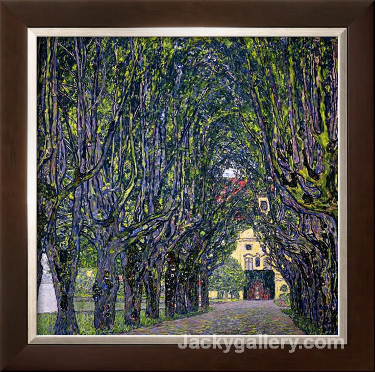 TREE LINED ROAD LEADING TO THE MANOR HOUSE AT KAMMER, UPPER AUSTRIA by Gustav Klimt paintings reproduction